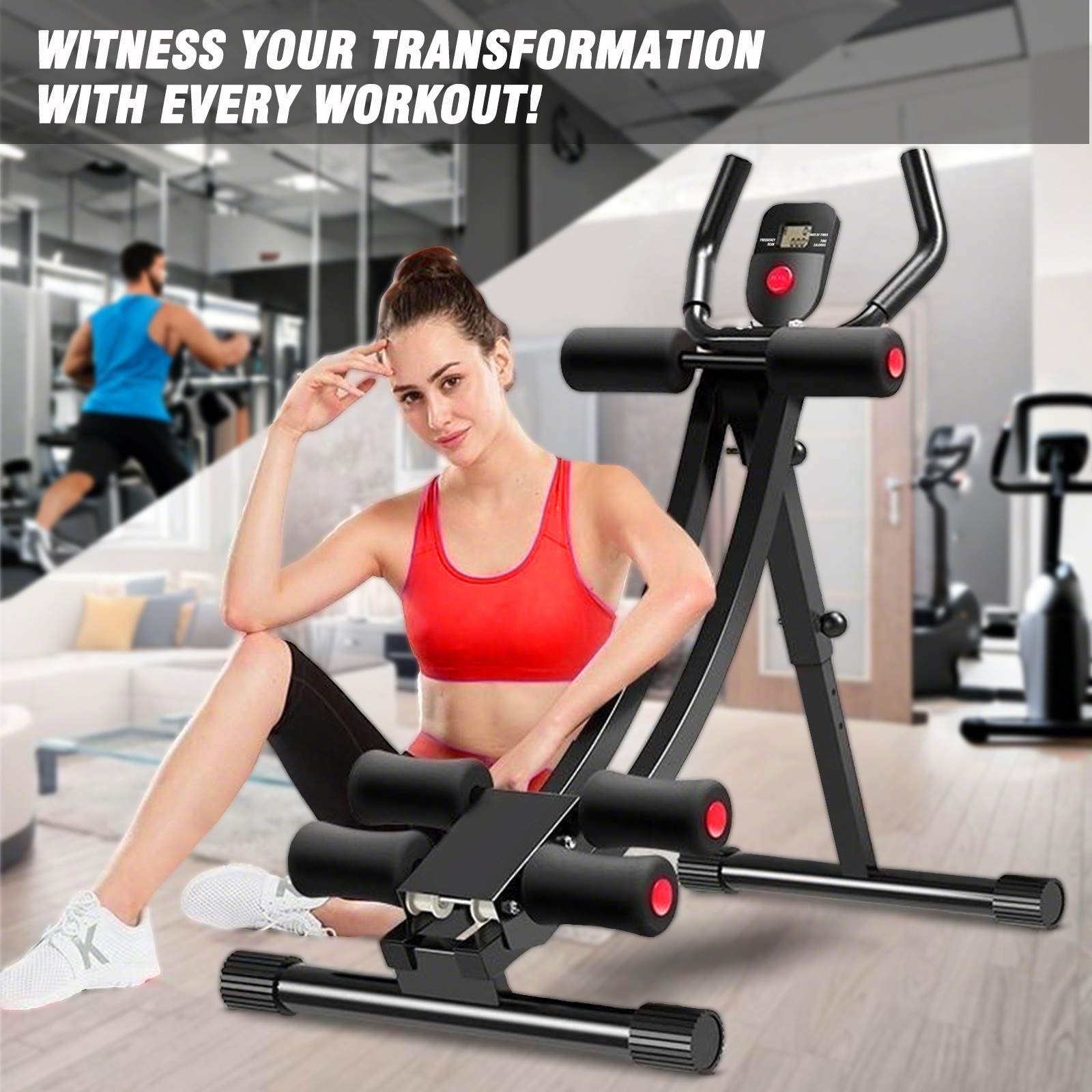Ab Abdominal Exercise Machine Cruncher Trainer Body Shaper Gym Equipment Trainer