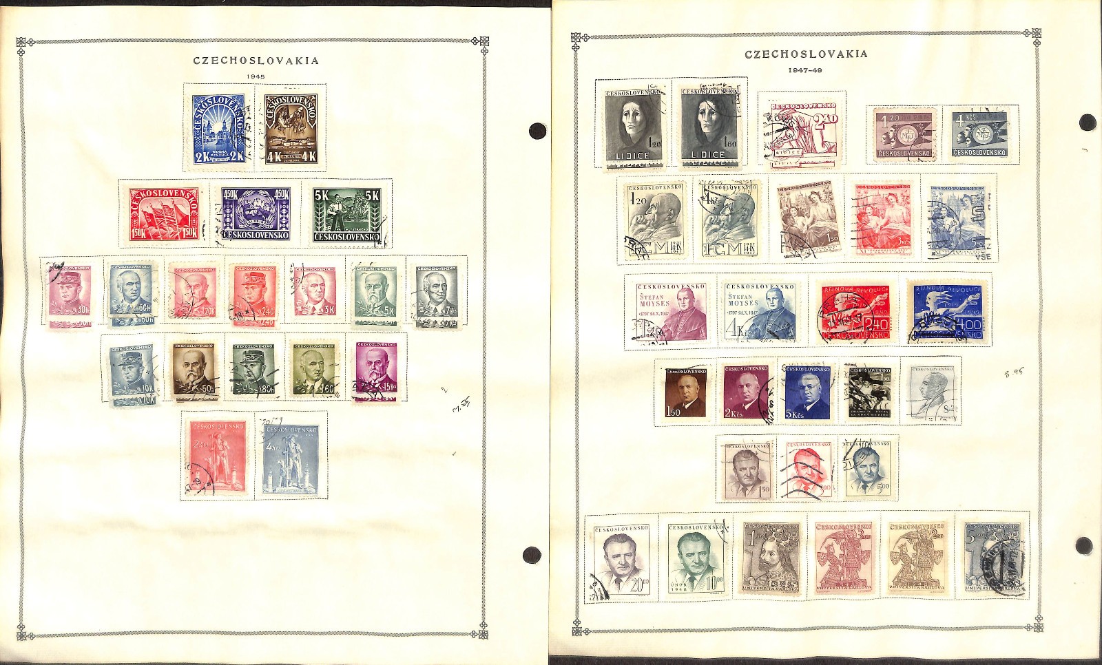 Czechoslovakia Stamp Collection on 50 Scott International Pages, 1918-1967 (BB)