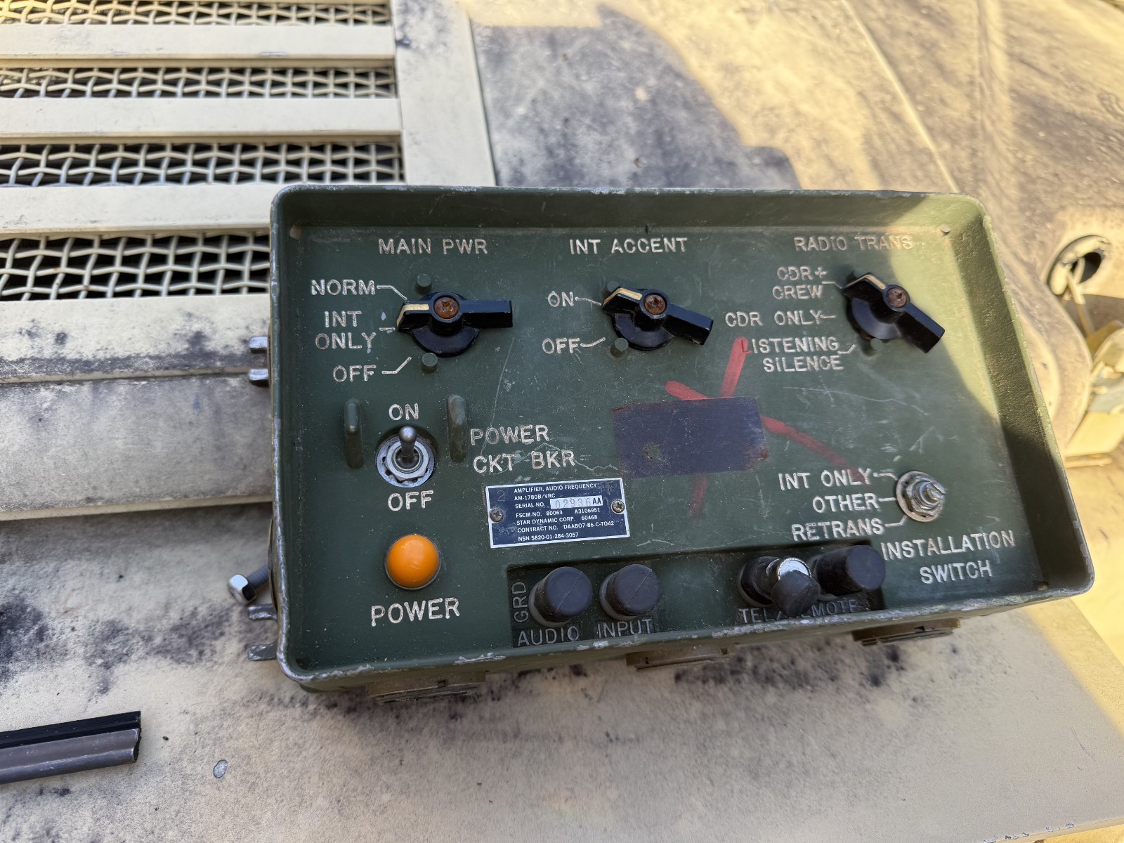 AM-1780 Master Control Stations VIC-1 Intercom Radio Display, Parts Or repair