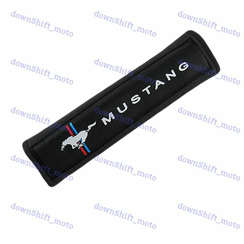 2PCS Black Soft Car Seat Belt Shoulder Cushion Cover Pad Fit For Mustang Auto