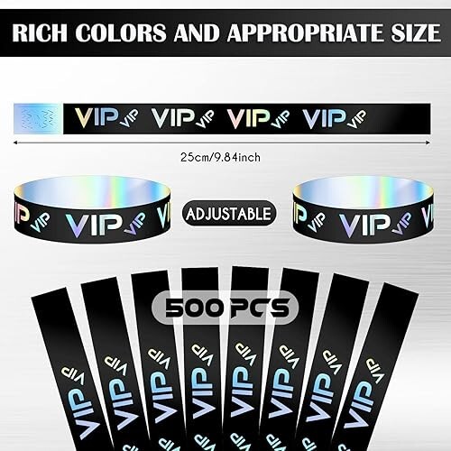500 Pack VIP Plastic Wristbands for Events Party VIP Custom Bracelets Armbands