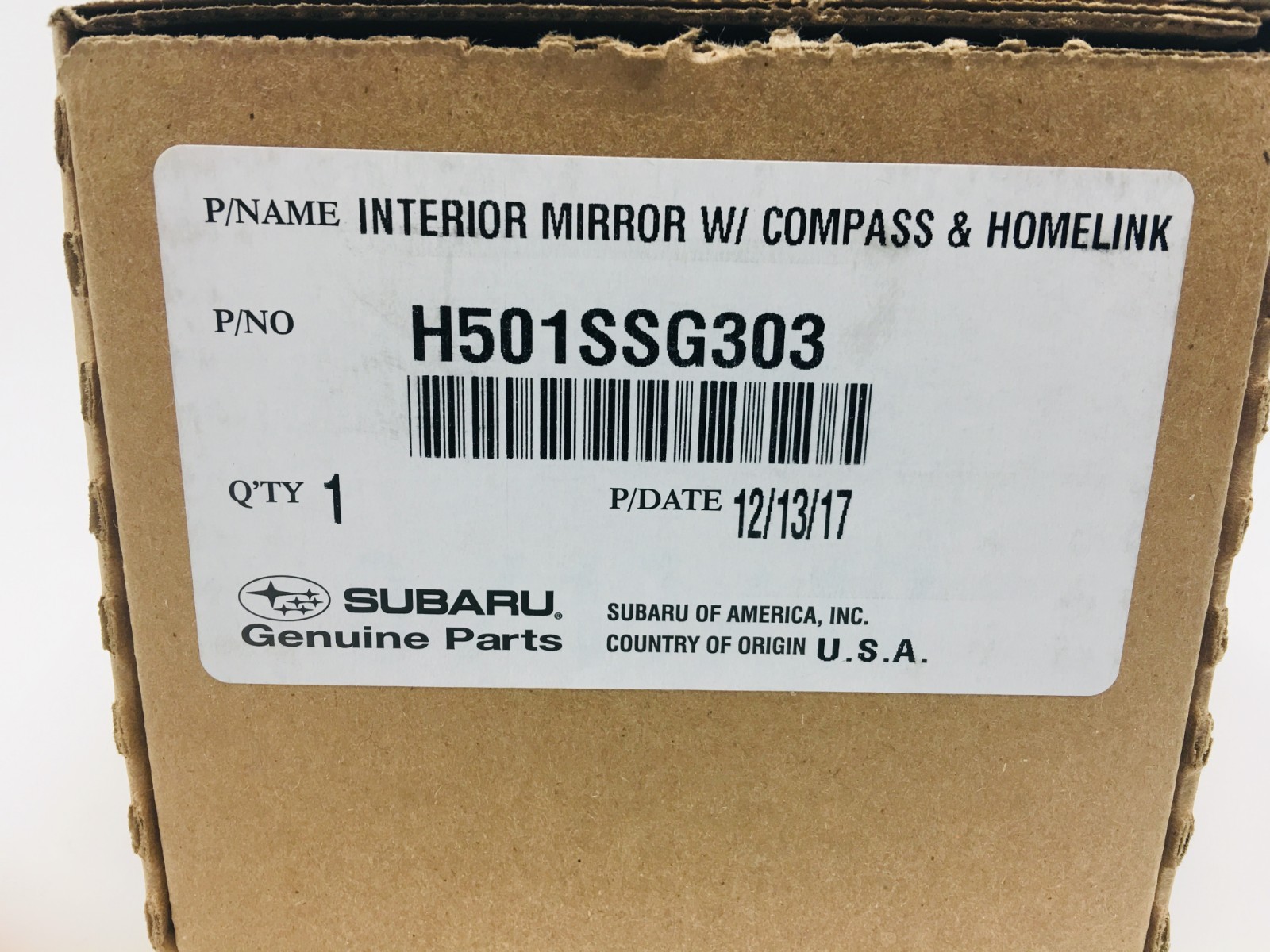 2017-2023 Subaru Auto-Dimming Mirror with Compass & Homelink H501SSG305 GENUINE