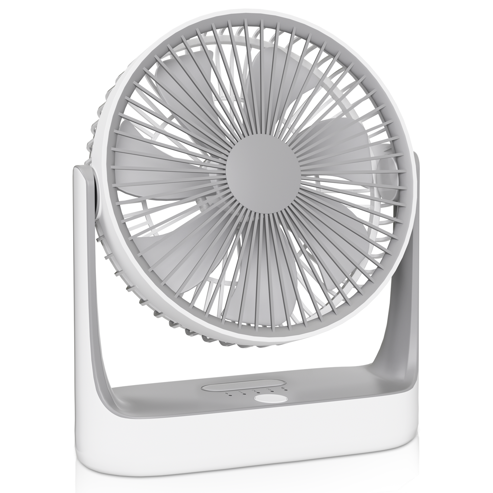 Portable Personal Desk Fan 4 Speed 180° Tilt USB Rechargeable Fan w/Hanging Hook