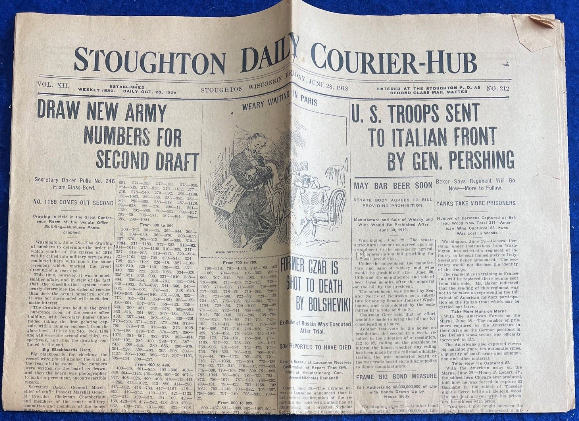 WWI Russian Revolution Czar Nicholas II Romanov Shot Rumor Newspaper 1918