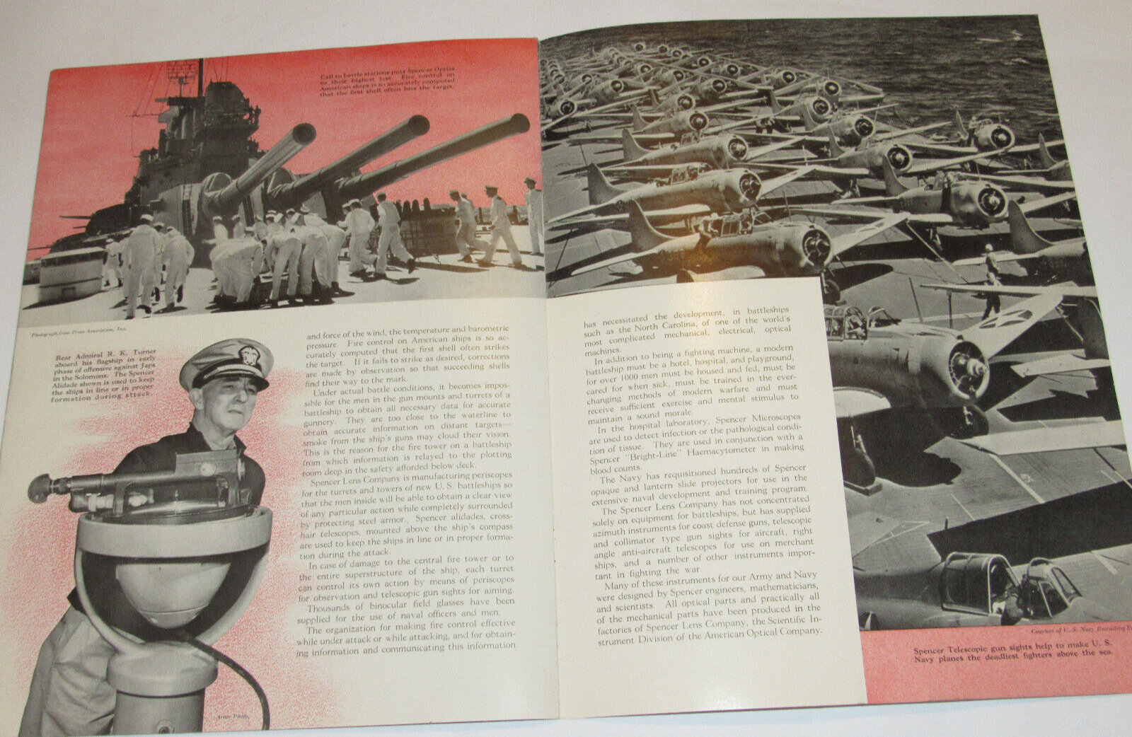 VTG 1943 WWII SPENCER LENS/AO SOUVENIR WAR EFFORT PROGRAM! PICTURES! BUFFALO, NY