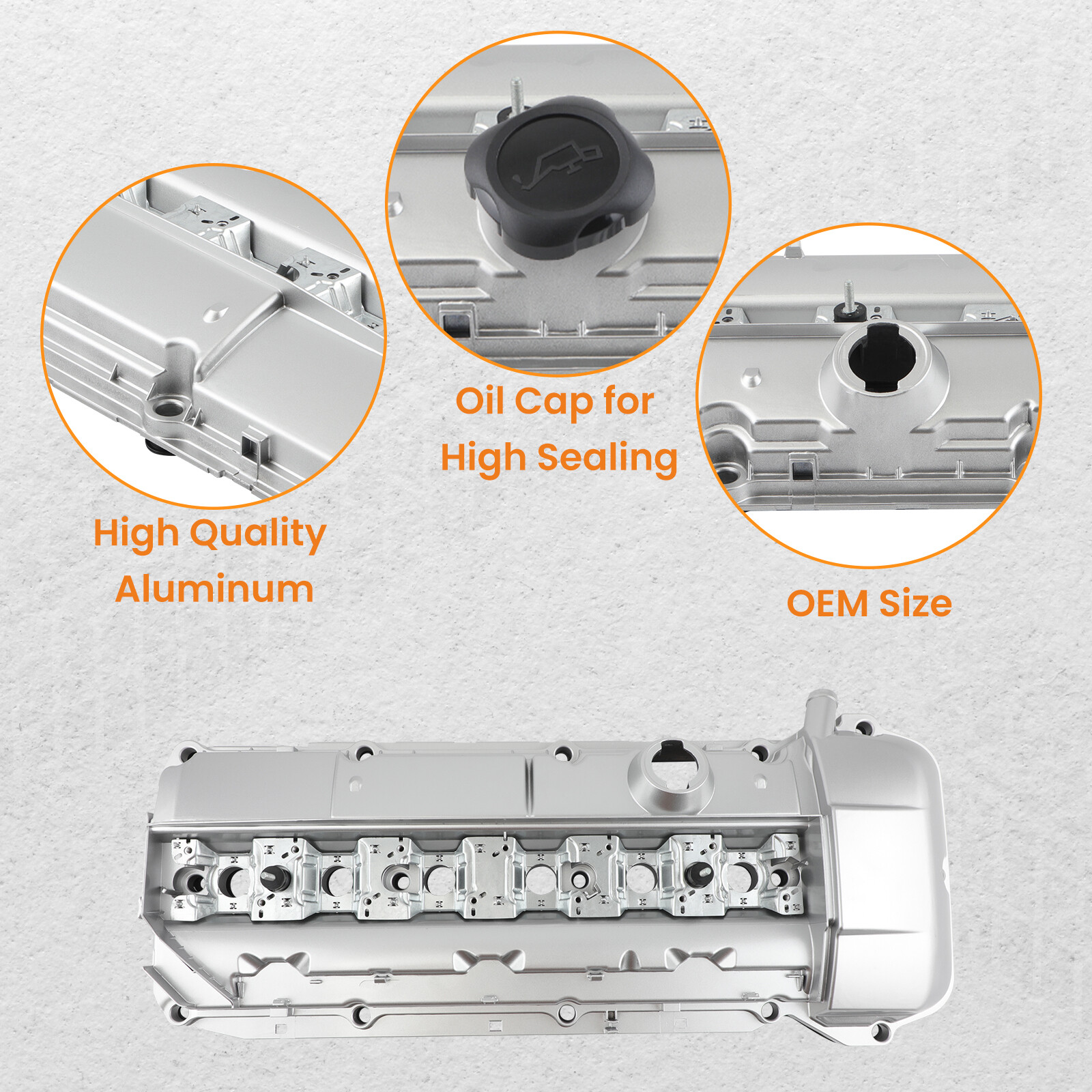 Aluminum Valve Cover w/ Gasket & Bolts for BMW E46 E39 325XI 330CI 330I M52 M54