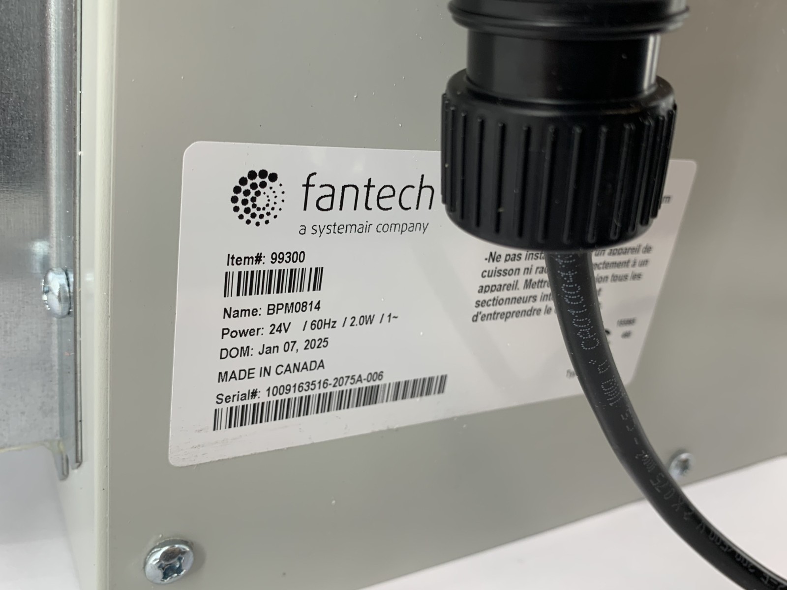 Fantech BPM0814 99300 8" x 14" 3-Way Heat Recovery Ventilator By-Pass Module 24V