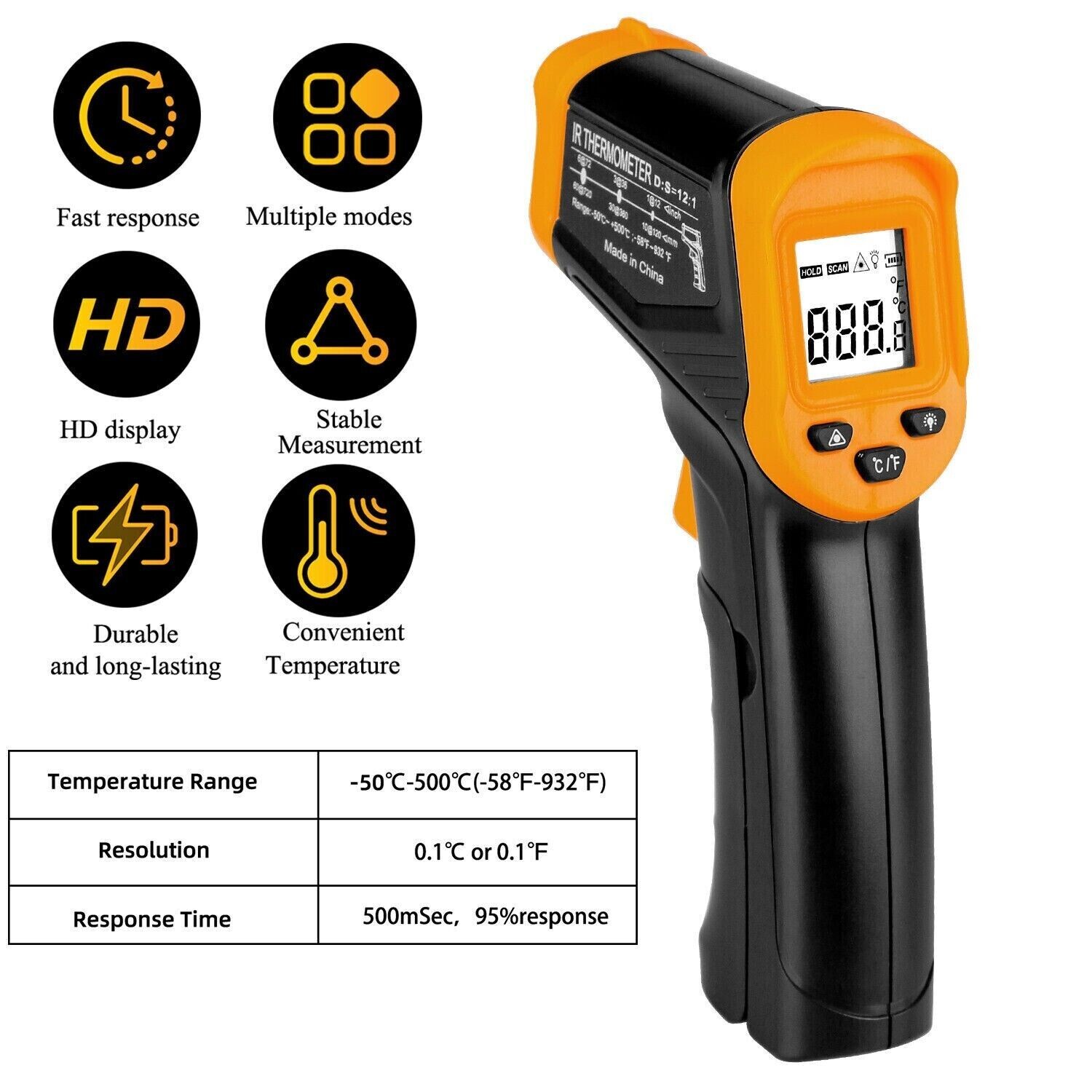 Infrared Thermometer Non-contact Digital Laser Infrared Temperature Gun