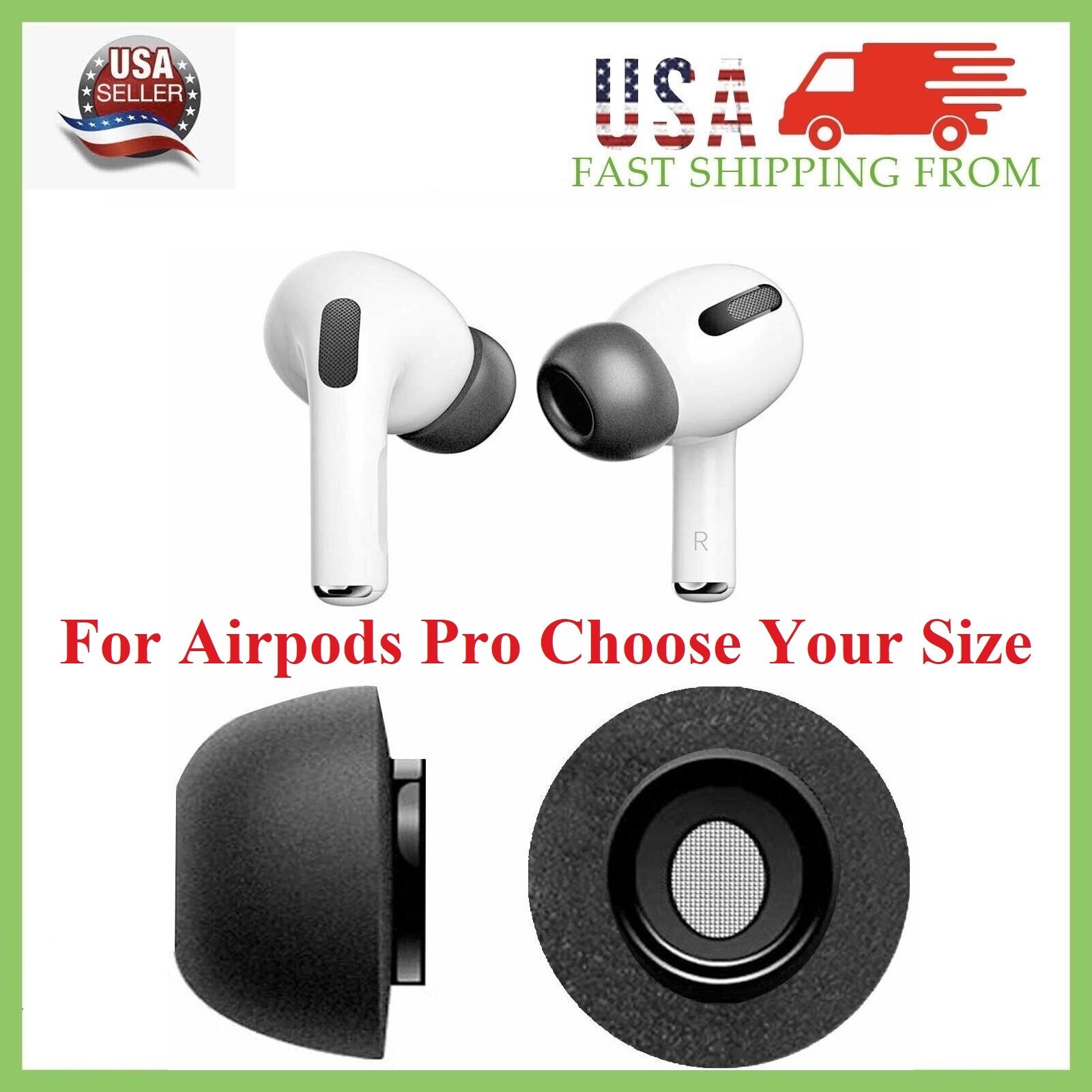 New Replacement Memory Foam Ear Tips for Apple Airpods Pro Select Size S/M/L