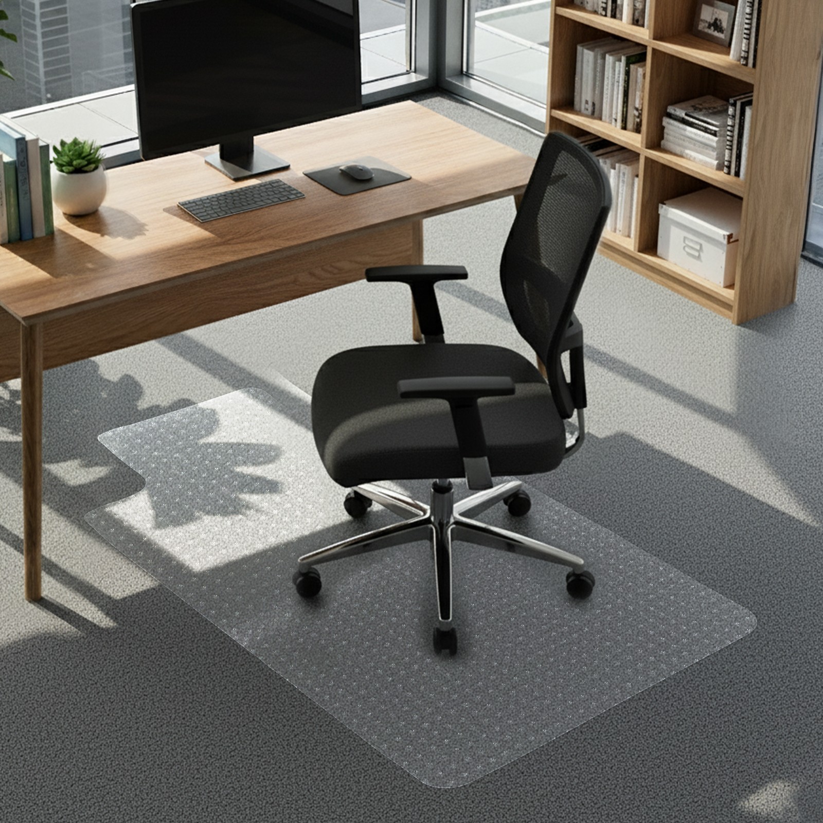 Office Chair Mat with Non-Slip Back - 48x30 Inch PVC Carpet Guard with Nail