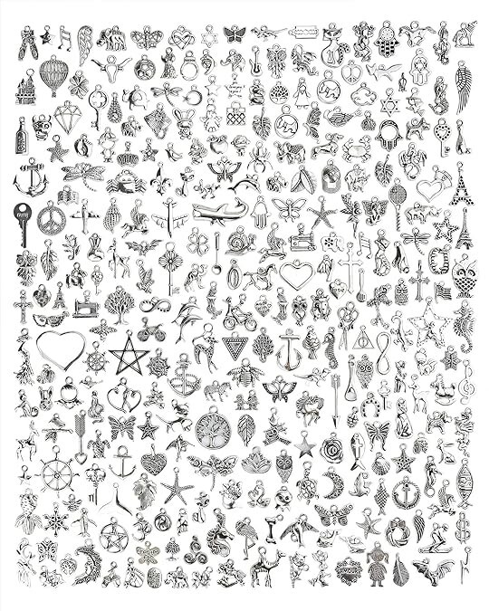 300 PCS Wholesale Bulk Lot Jewelry Making Charms Mixed Smooth Tibetan Silver NEW