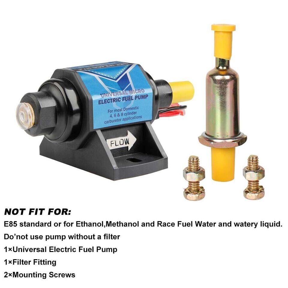 Universal Electric Fuel Pump Carburetor 12V Gas Diesel Inline Pump 35 GPH 5-9PSI