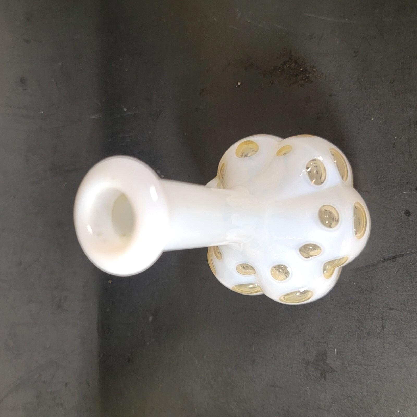 Fenton Art Glass Barber Bottle Old Coin Dot Milk White 7" no Top