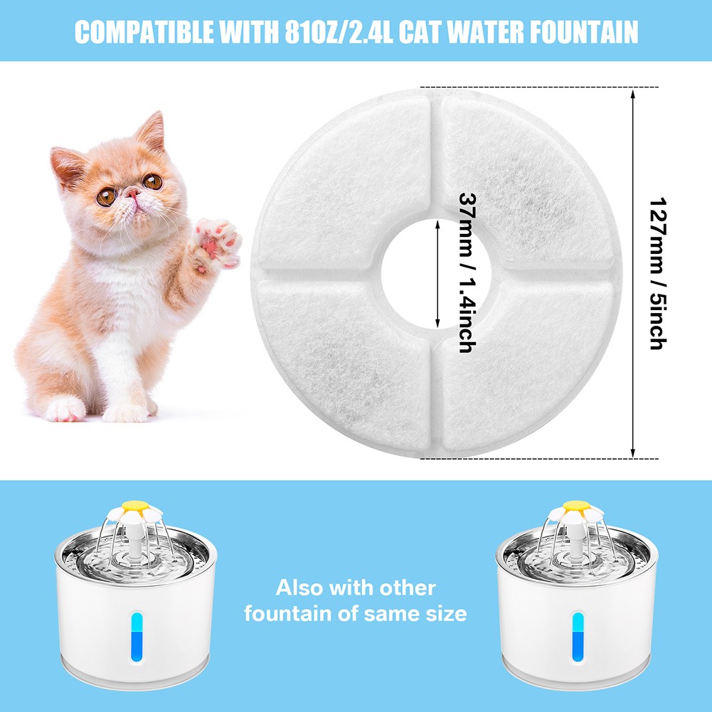 12 Packs Cat Water Fountain Filters Replacement Filters for Automatic Pet Fount