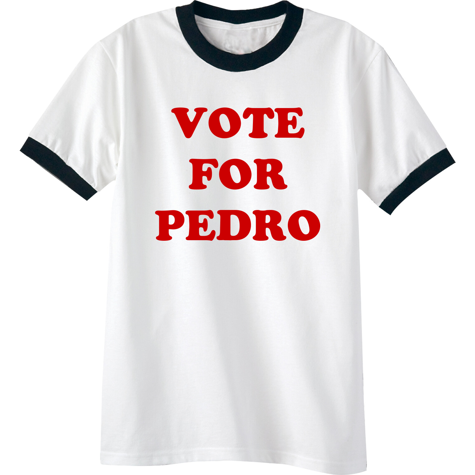 Vote for Pedro Short Sleeve Ringer T-Shirt - Adult Small - 4XL - Free Shipping