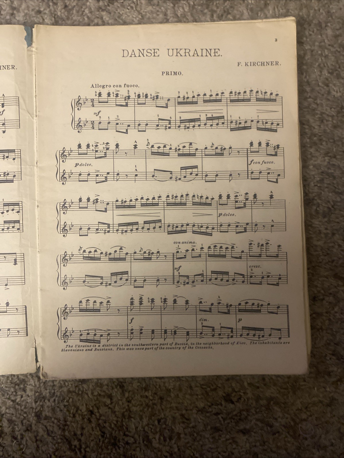 Antique 1899 Piano Book “Concert Duets”