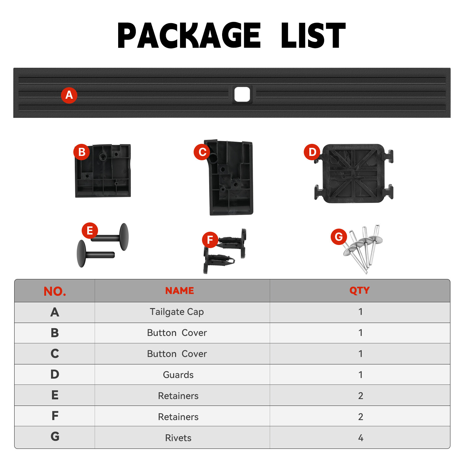 For 2015-19 Ford F150 Tailgate Moulding Cover With Flexible Step FL3Z-9940602-B