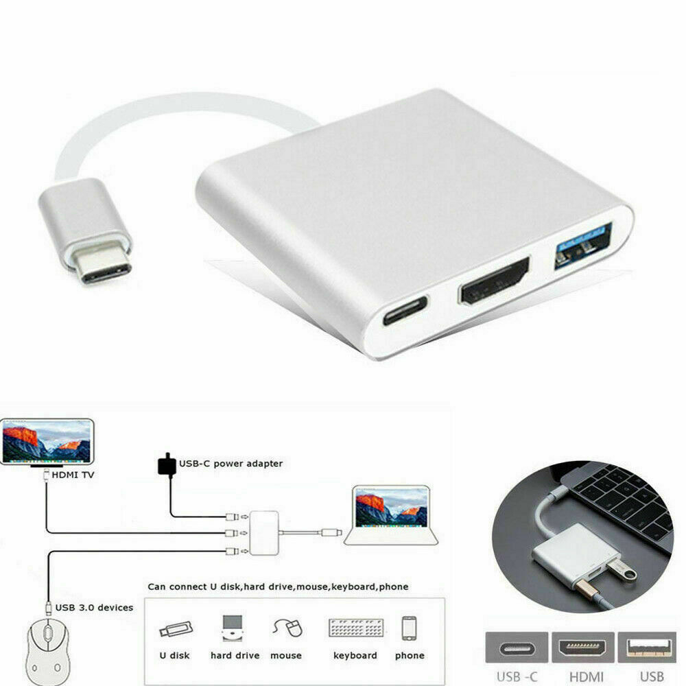 USB Type C to HDMI HDTV TV Cable Adapter Converter For USB-C Phone Tablet Lot