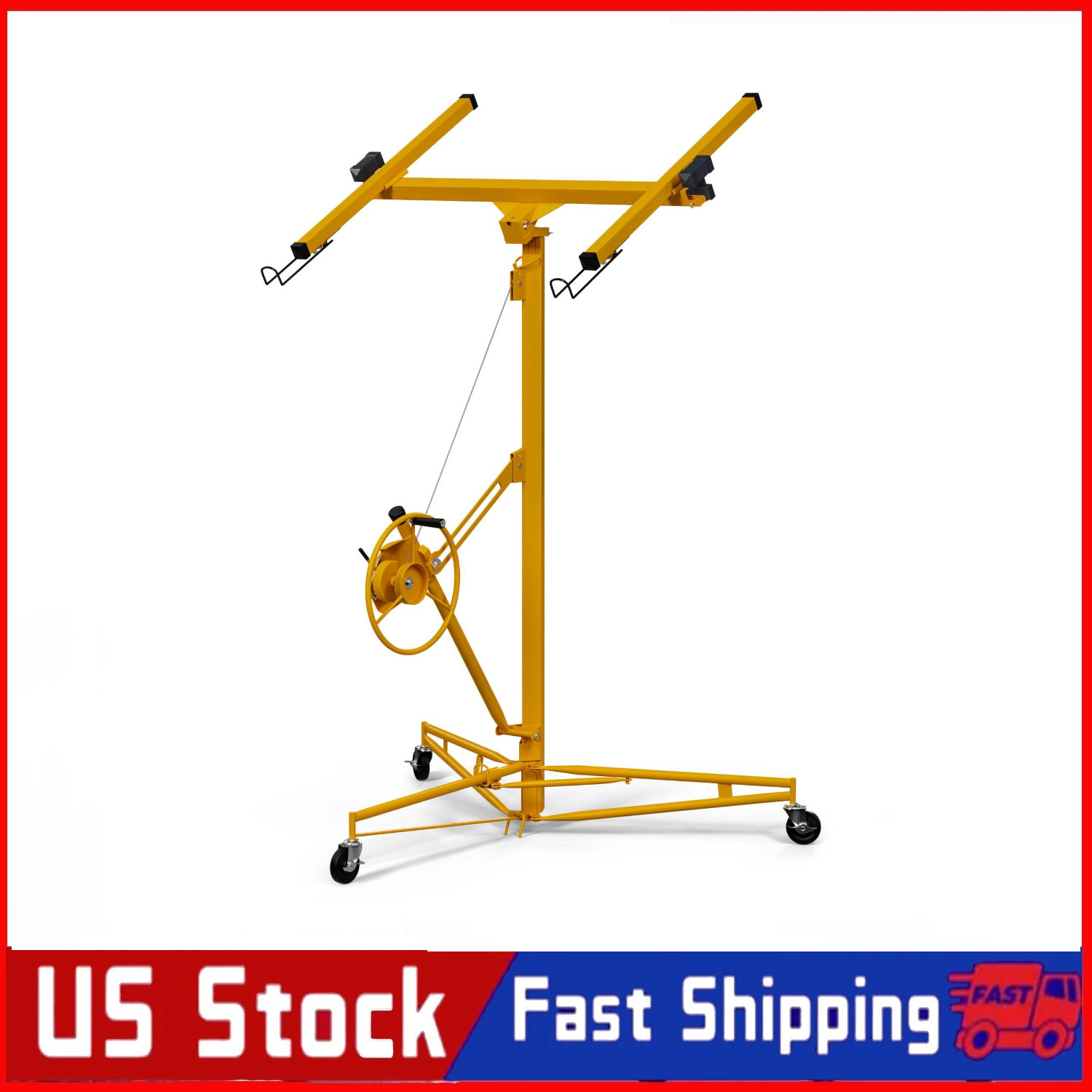 16FT Drywall Lift Plasterboard Panel Sheetrock Hoist Lifter Carrier Safety Lock