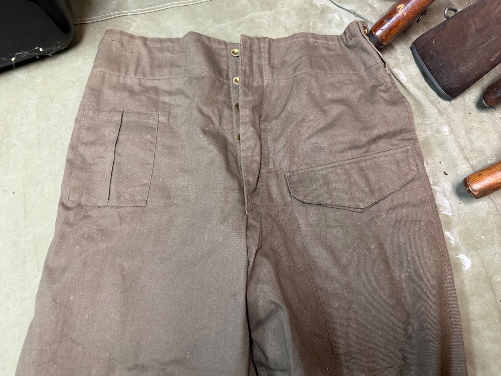 WWII BRITISH ARMY P1937 P37 SUMMER DENIM BATTLEDRESS FIELD TROUSERS-SIZE 2XL LG