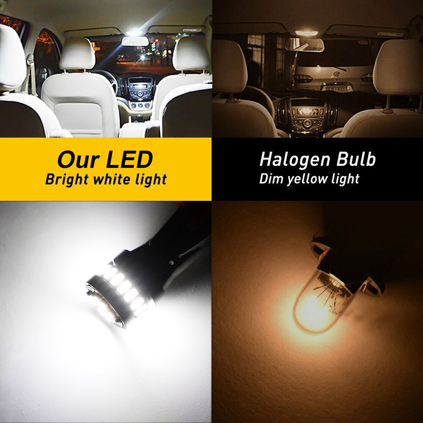 10PCS T10 194 168 24SMD LED Interior Light Bulbs Super Bright Canbus Xenon White