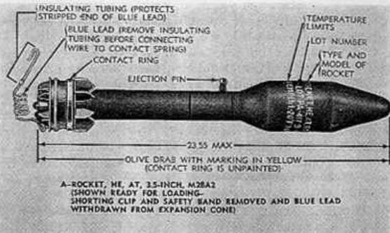 U.S. Vietnam Era 3.5 inch M28A2 Bazooka HE Rocket Stencil, Stencil 103