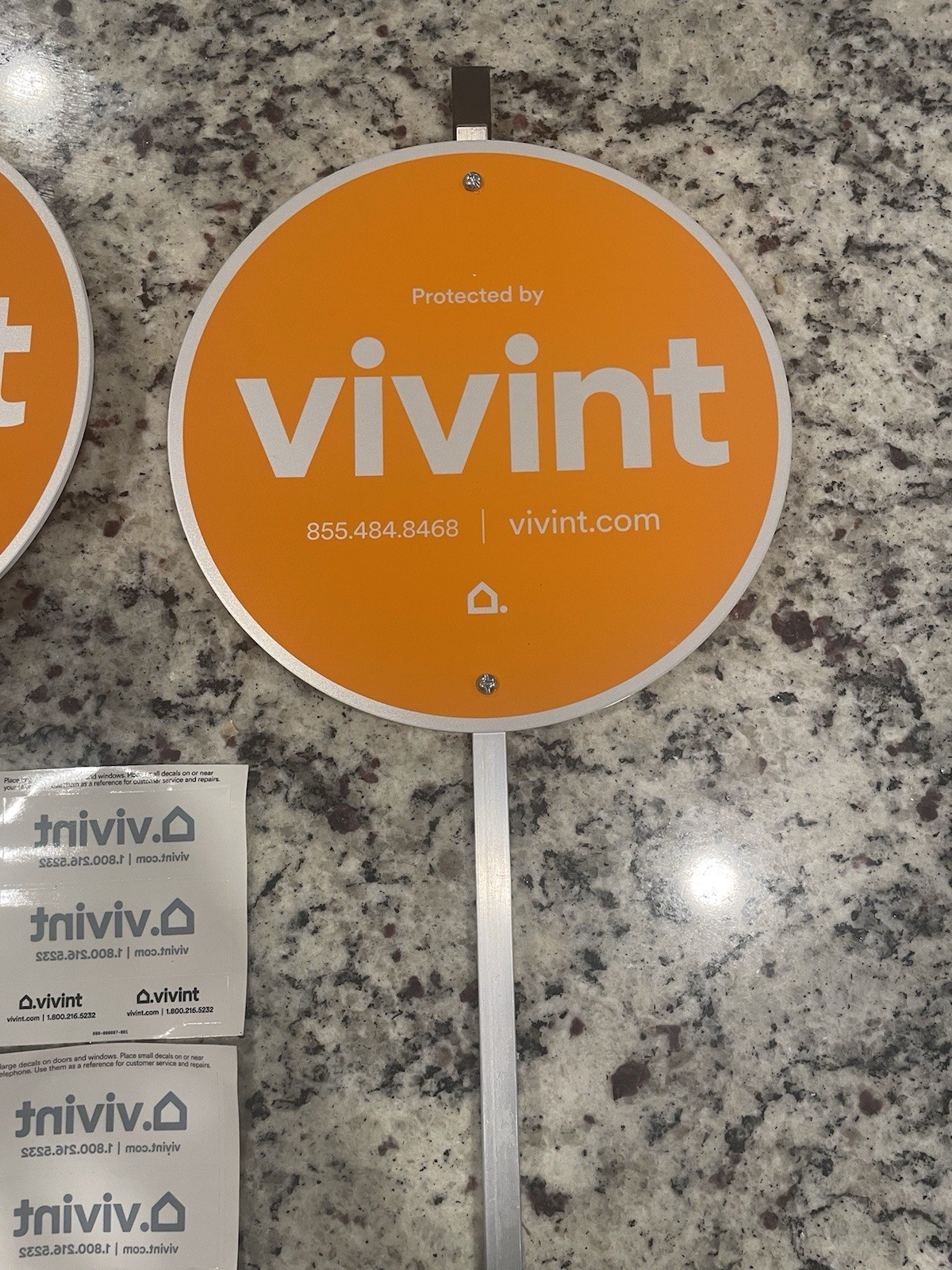 2 - VIVINT. Reflective Security Yard Sign w. 12 Decals *** BRAND NEW ***