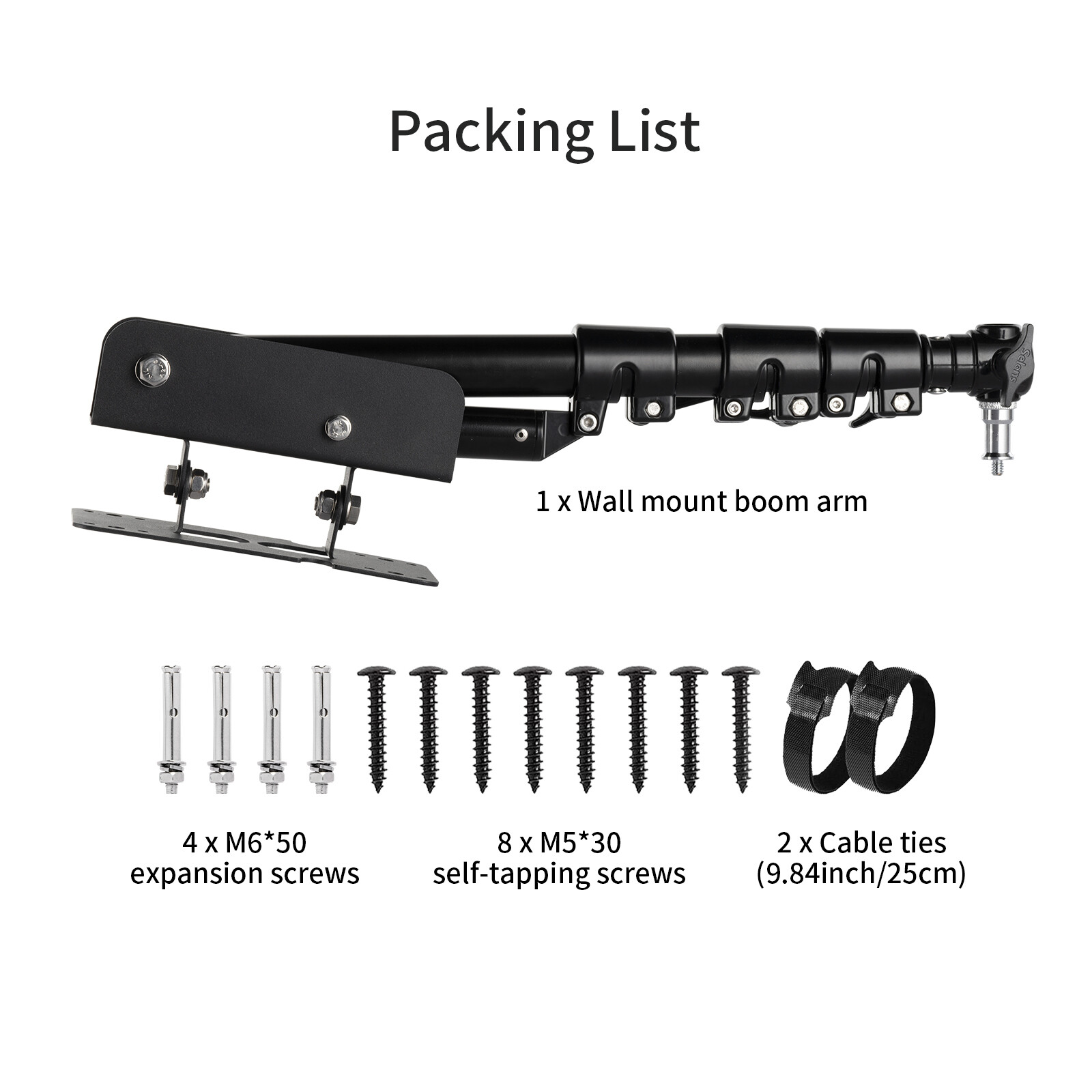 Selens 39" Wall Mount Triangle Boom Arm Stand For Studio Softbox Ring Light