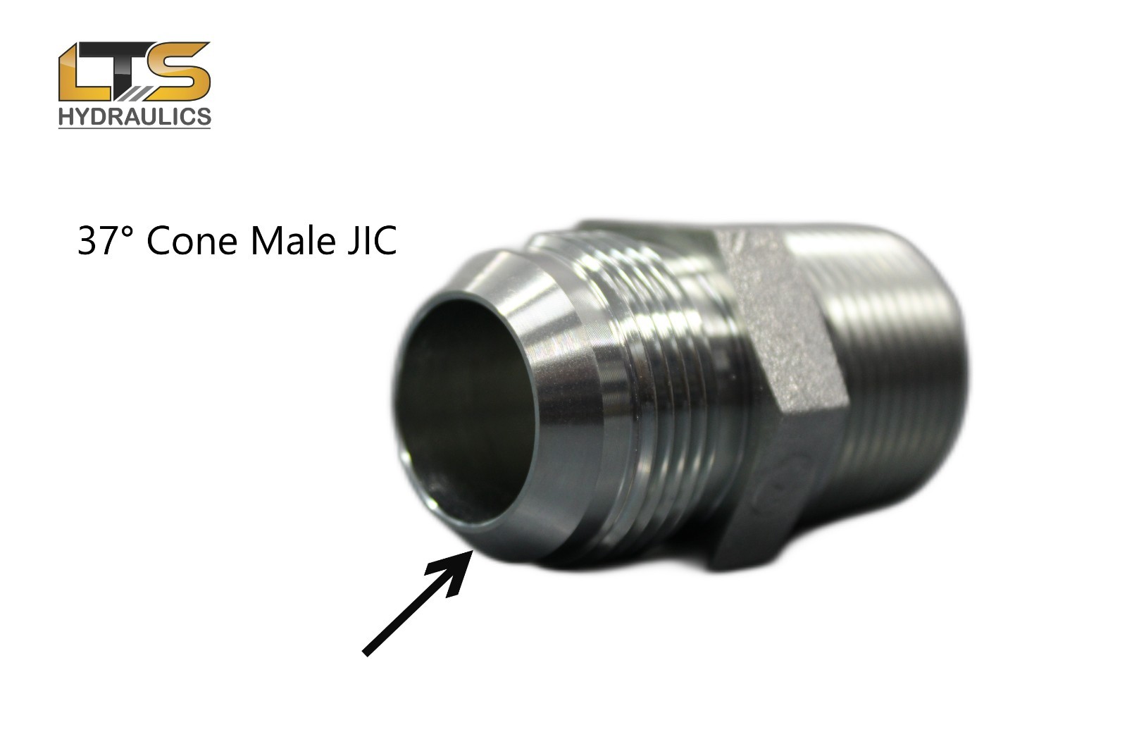 1/2" Male JIC x 1/2" Male NPT Pipe Adapter Zinc Plated Steel 2404-08-08 Qty 1