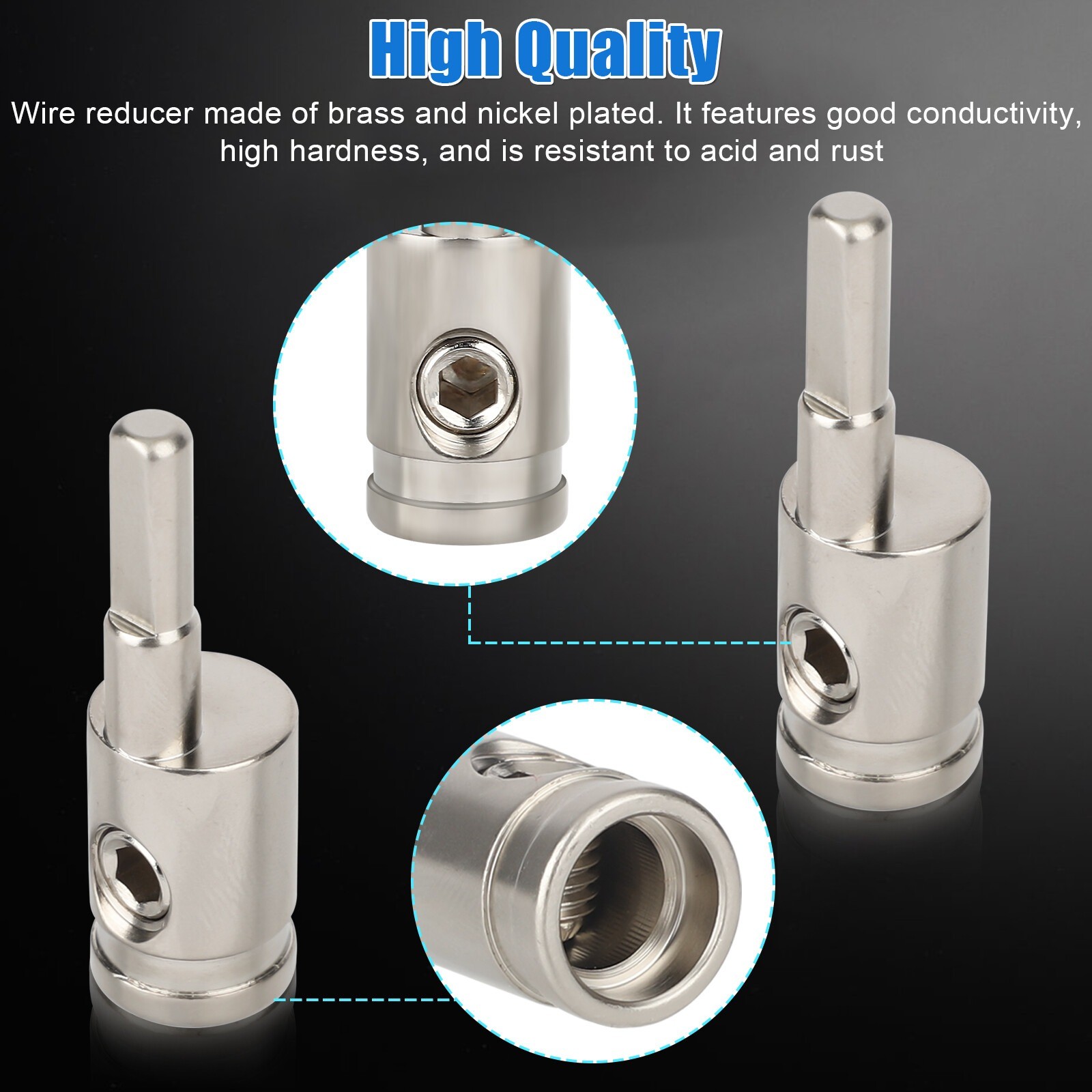 4PCS Car Audio Power/Ground 4 Gauge to 8 Gauge Amp Input Reducers Wire