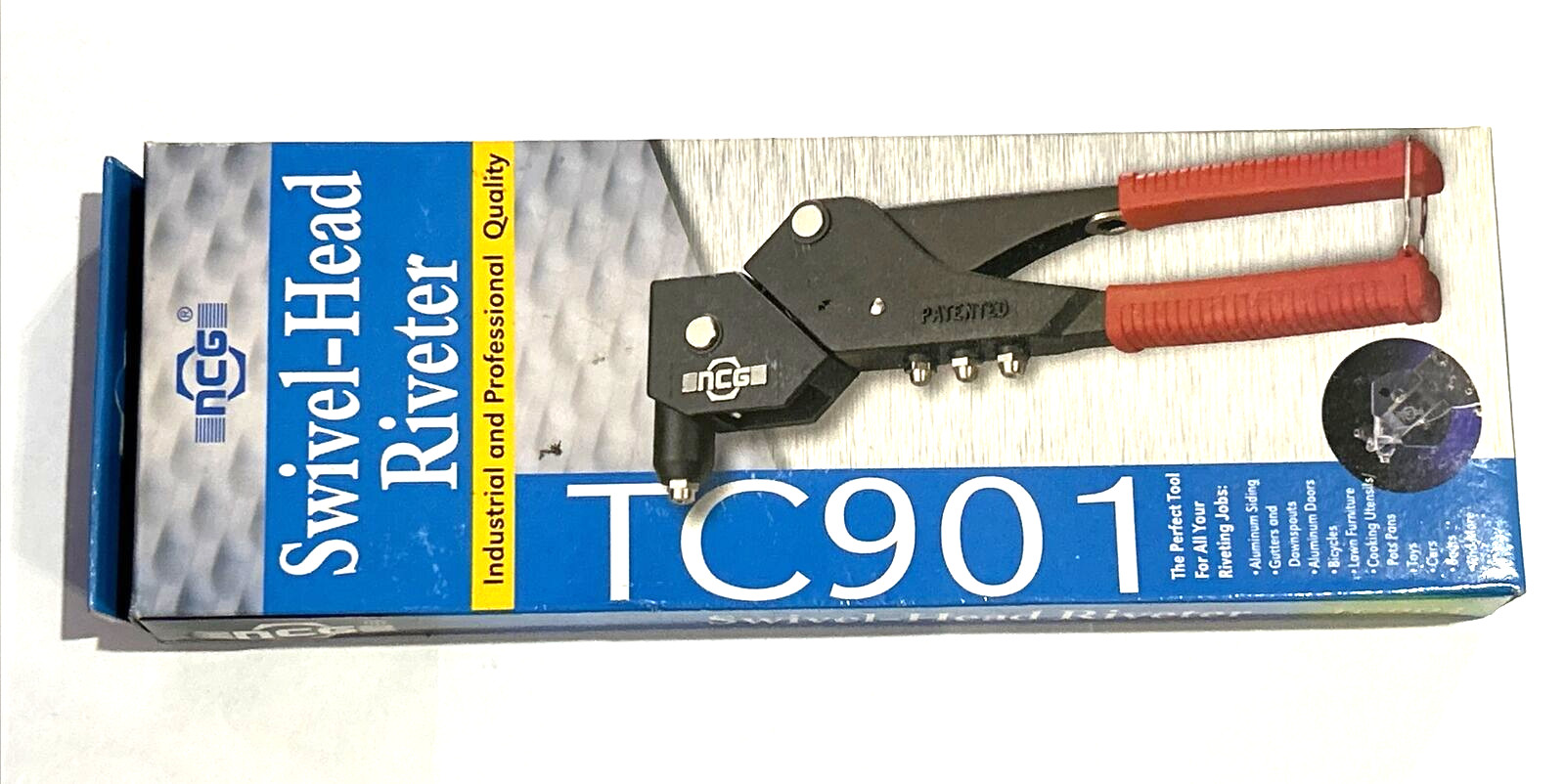 NCG Bahco Heavy Duty 360° Swivel Head Pop Rivet Riveter Gun Aircraft Tools TC901