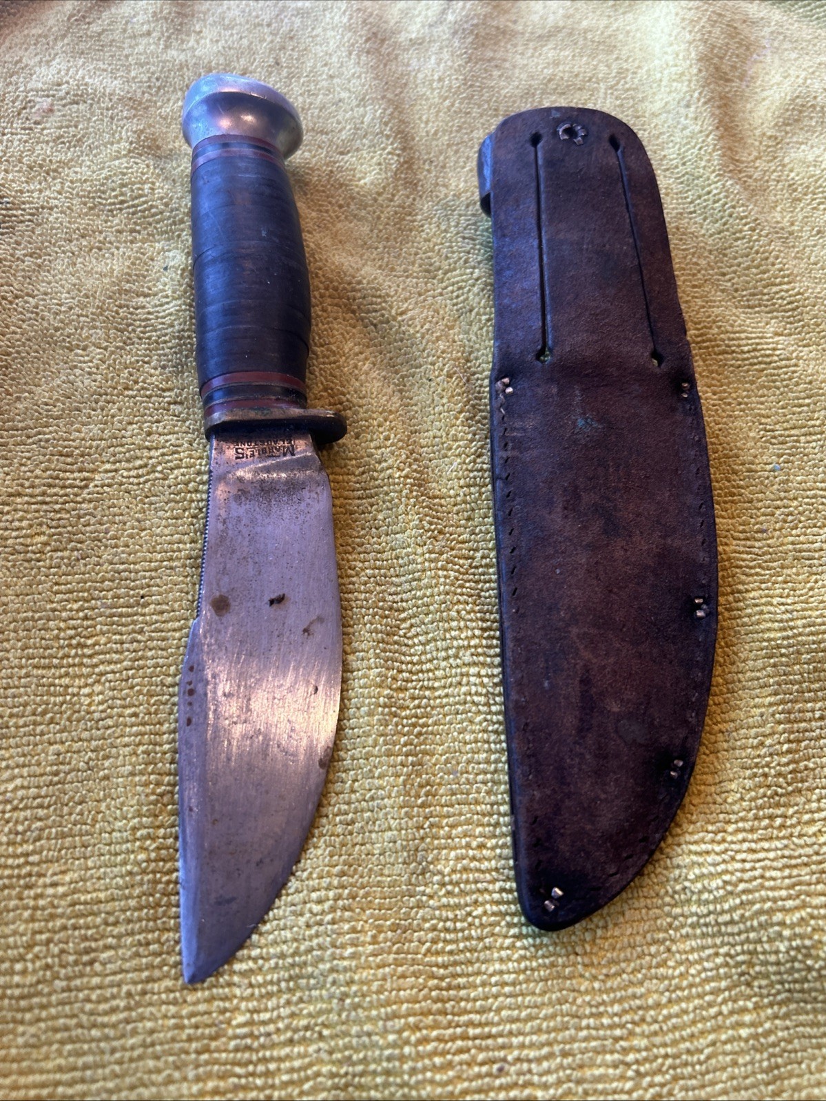 Marbles Gladstone Mich Woodcraft Pat 1915 Fixed Blade Knife W/Orig Sheath