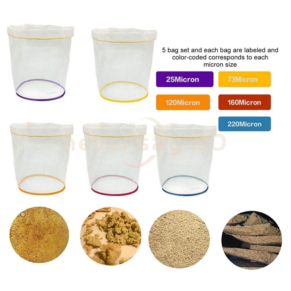 All Mesh Bubble Hash Extraction 5 Bag Kit- 5 Gallon Reusable USA SELLER