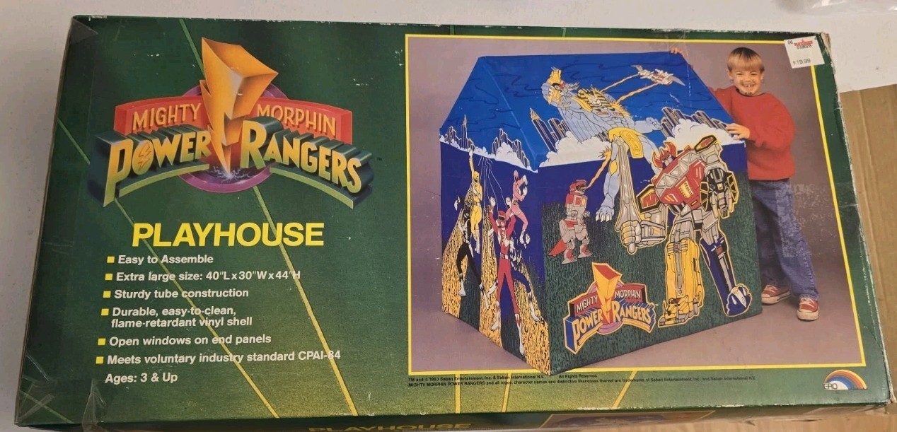 1993 Vintage Mighty Morphin Power Rangers Vinyl Playhouse Complete