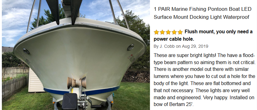 1 PAIR Marine Boat Docking LED Lights TecNiq E61 USA Lifetime Warranty