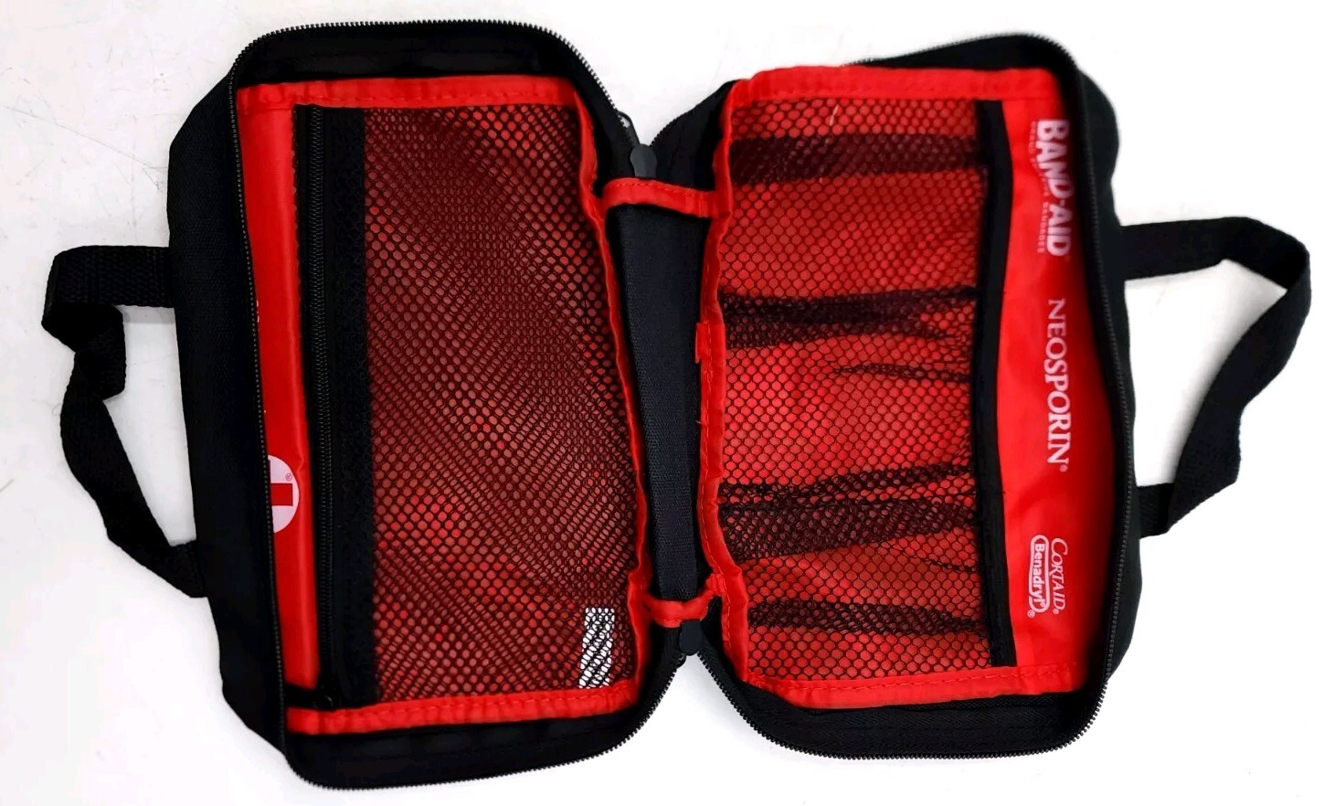 First Aid Kit Pouch/Box/Bag Empty Zipper Red/Black Soft Side Johnson (Emergency)