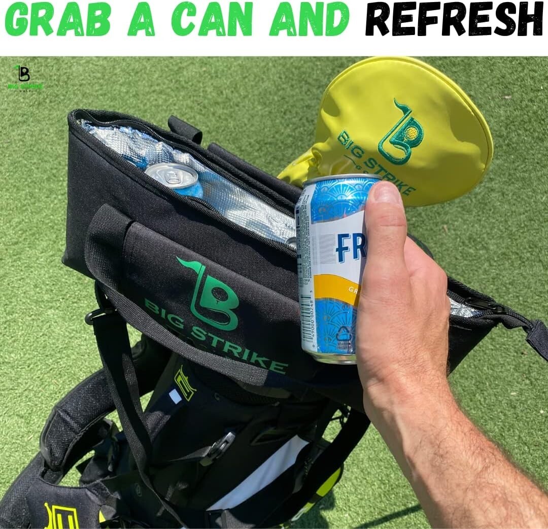 Big Strike Golf Beer Cooler for Golf Bag - Keeps 6 Cans Ice Cold