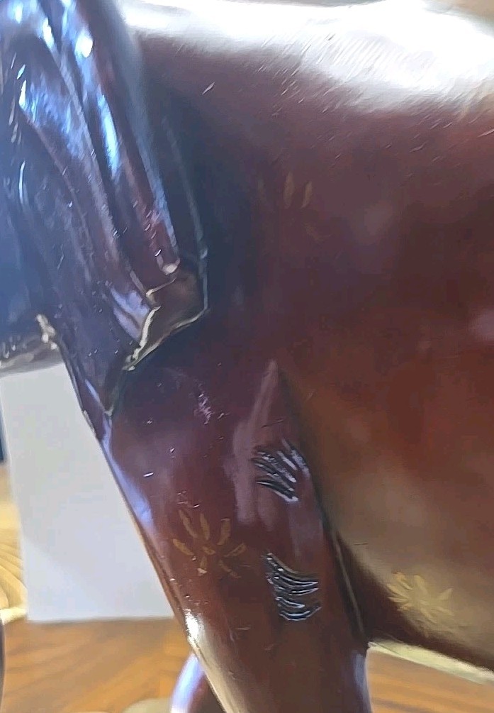 Elephant- Hand Crafted-Soild Wood- Beautiful Accent Painting On Saddle 12"