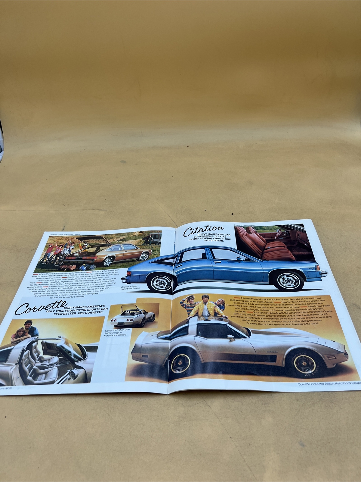 1982 CHEVROLET CELEBRITY CAMARO CORVETTE IMPALA CHEVETTE SALES BROCHURE CATALOG