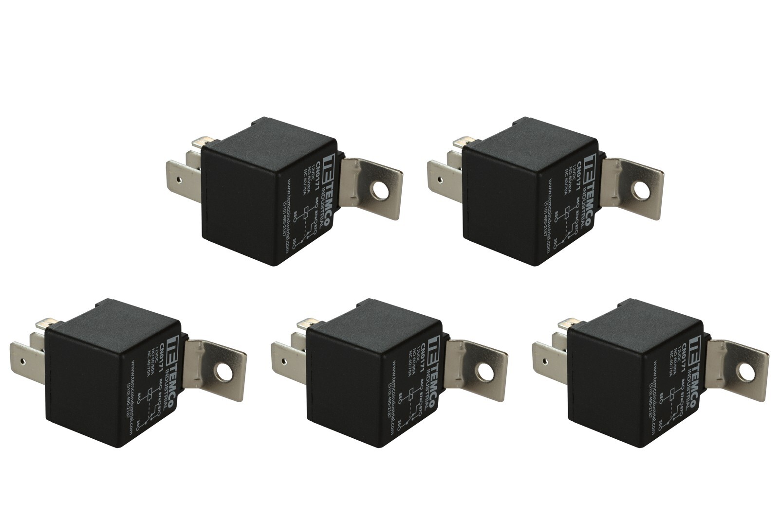 5 LOT TEMCo INDUSTRIAL 12 V 60/80 Amp Bosch Style S Relay SPDT Automotive