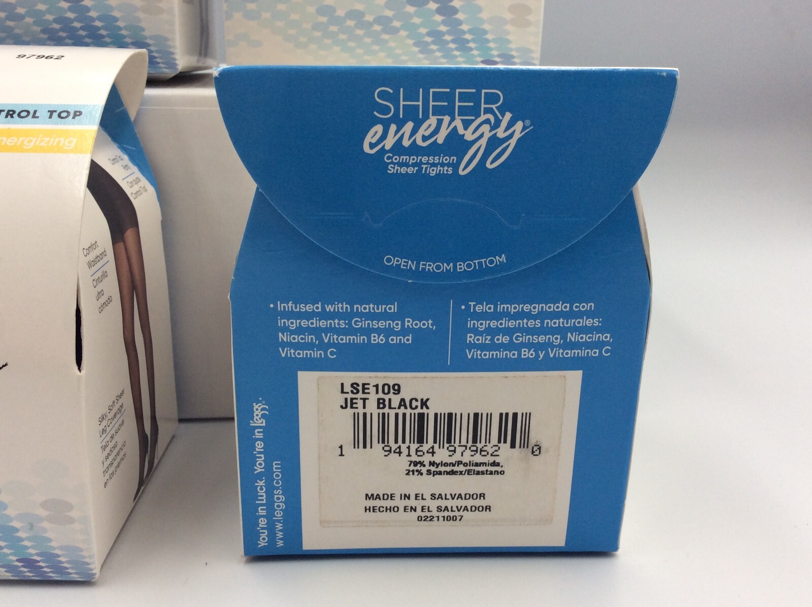 Leggs Sheer Tights SIZE Q Energizing Jet Black Tights Light Leg Support, 4/BOXES