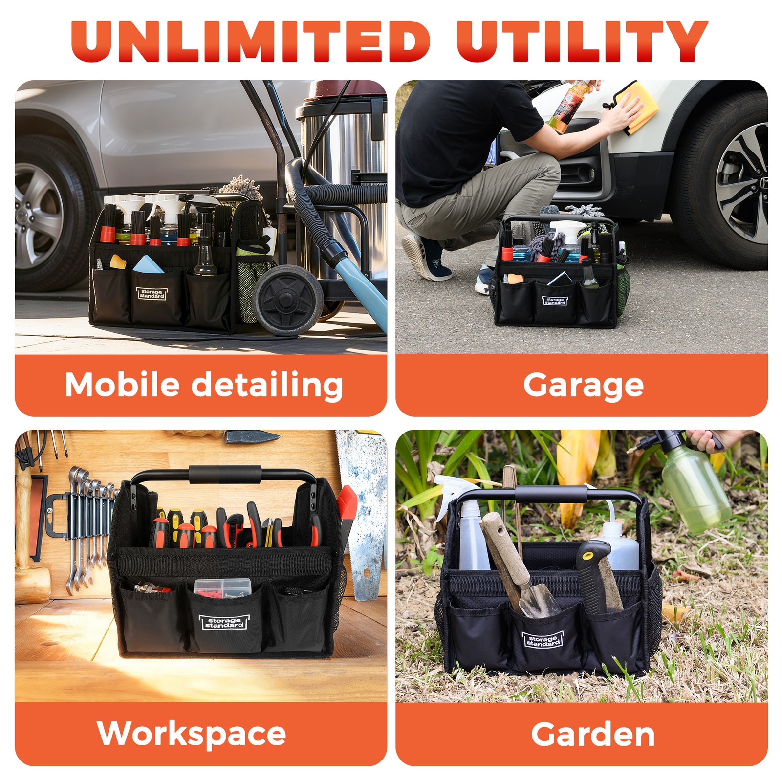 Detailing Caddy Organizer with Handle - Storage, Cars, & Cleaning Caddy