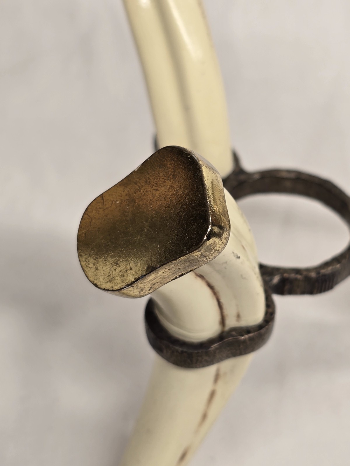 Vintage African Warthog Tri-Leg Display Stand - Brass Gold Metal - 4" x 3.75"