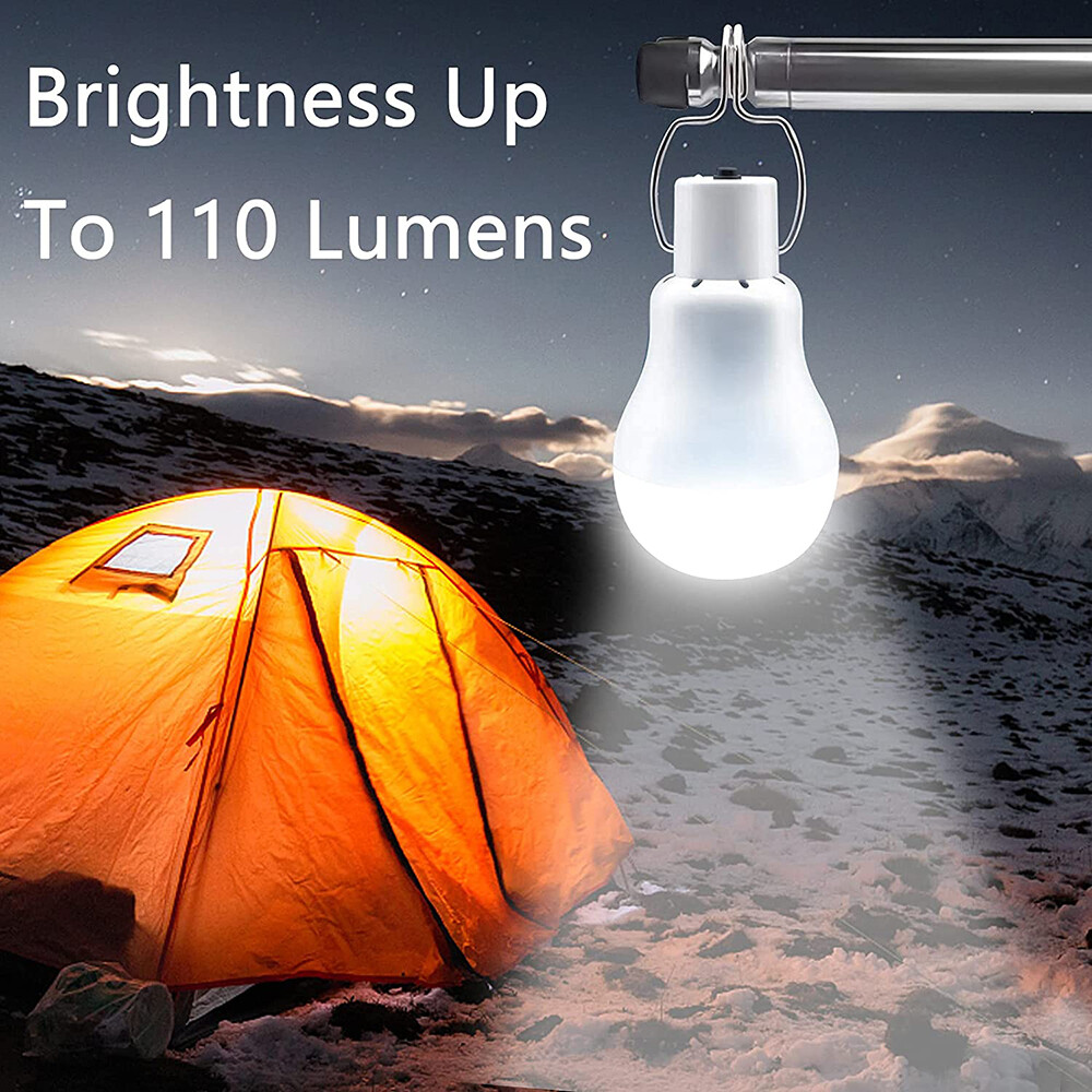 Portable Solar Panel Powered LED Lights Bulb Light Tent Lamp Camping Out/Indoor