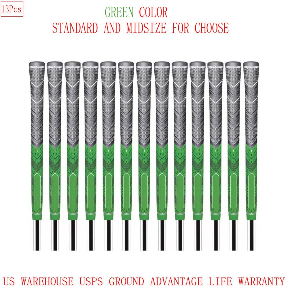 13PCs Golf Girp Golf Club Grip Best Golf Grip Anti-slip 60R Rubber Green Color