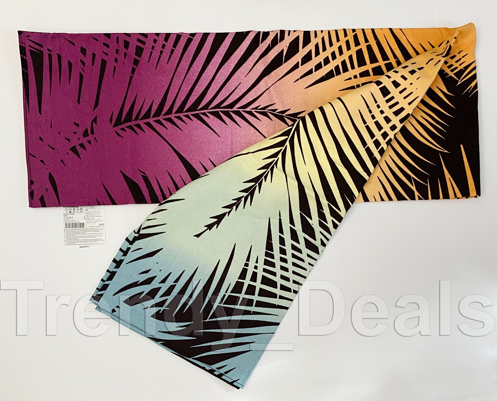 Ikea KASEBERGA Large Turkish Beach Towel/Blanket, Multicolor 59" x 71" - NEW