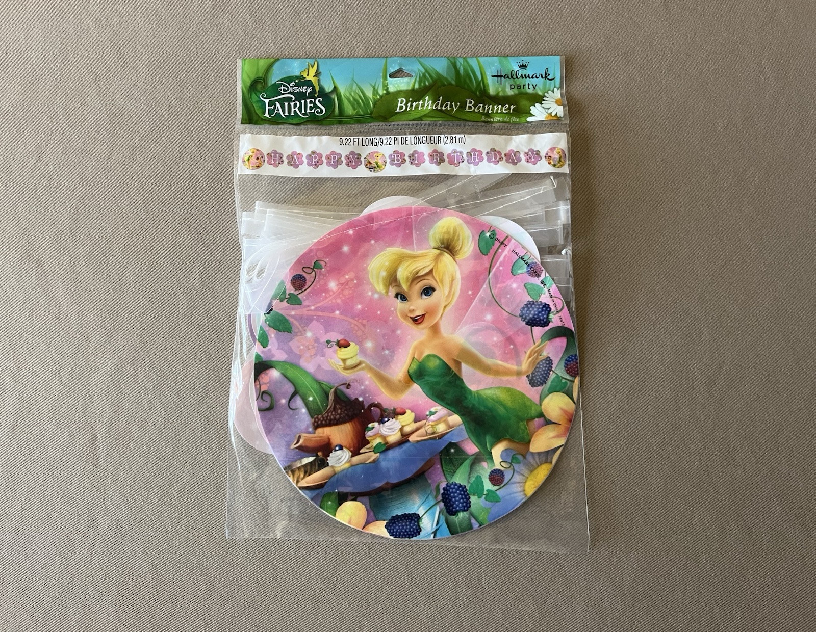 Disney Fairies Tinker Bell Birthday Banner By Hallmark~9.22 Feet Long, Brand New