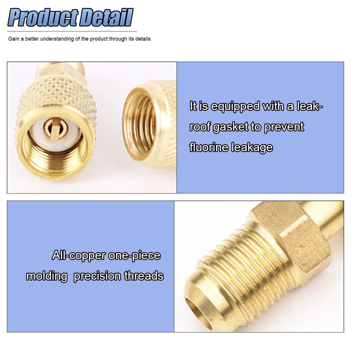 Straight Adapter & Angled Adapter, R410A Adapter Mini Split Adapter 5/16" Female