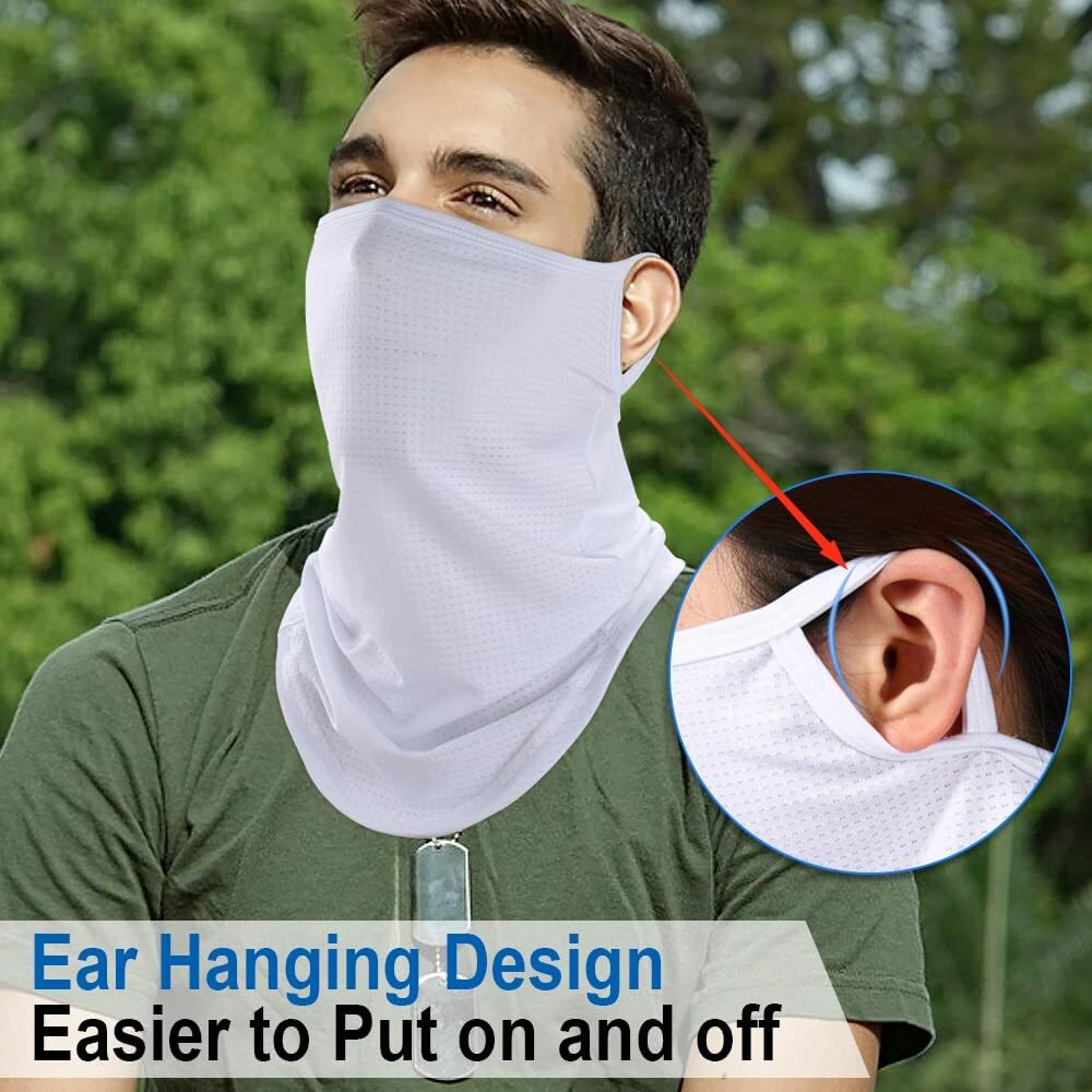 Balaclava Neck Gaiter with Ear Loops Scarf Bandana UV Sun Protection Face Mask