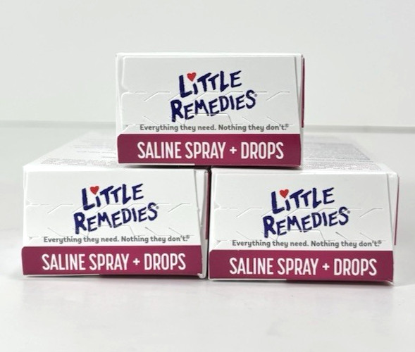 Little Remedies Saline Spray Drops For Noses Lot 3 Boxes 9/26 02/27